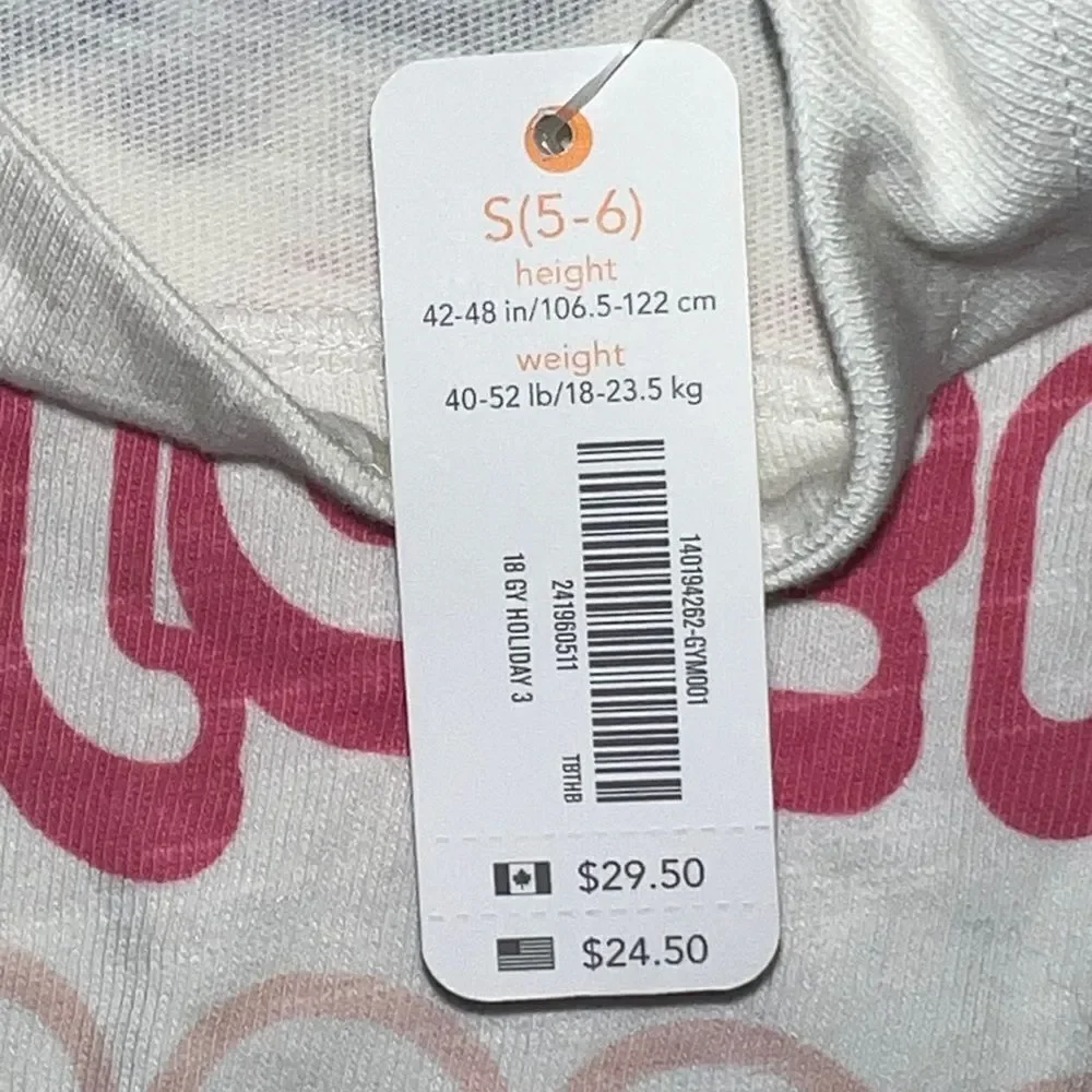 Gymboree Girls White Cheer Graphic Long Sleeve Knit Shirt Small NWT